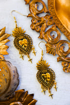 Gold Sacred Heart Earrings