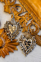 Silver Sacred Heart Earrings