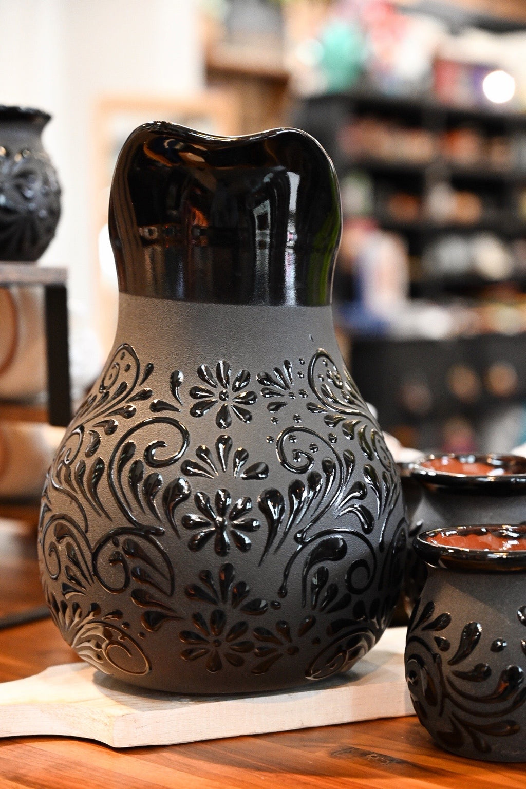 Black Talavera Pitcher