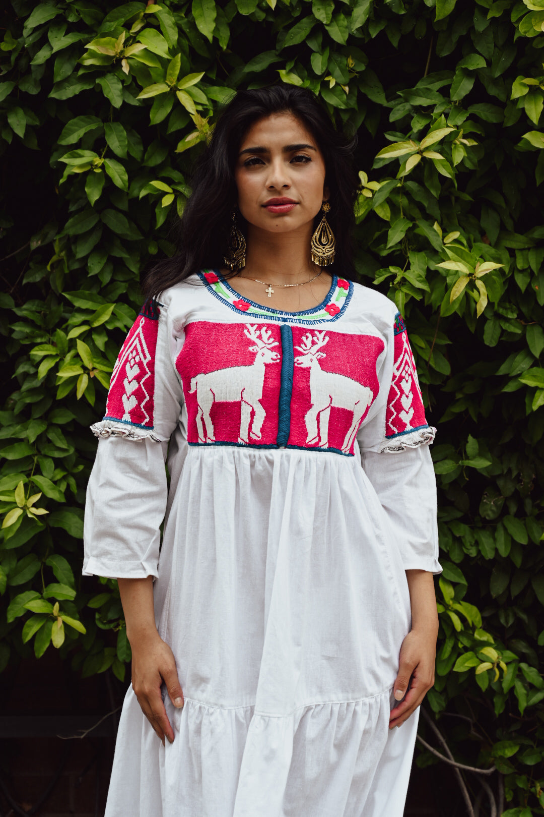 Oaxacan Venado Ruffle Midi