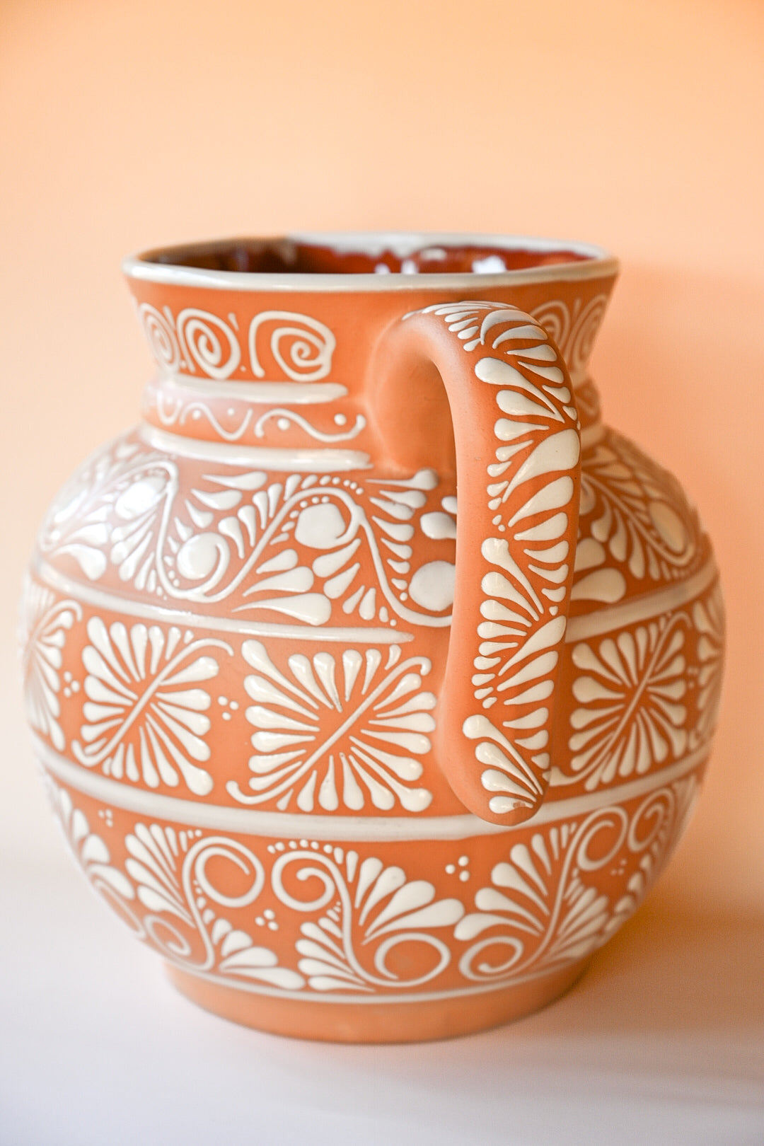 Jumbo Talavera Pitcher - White