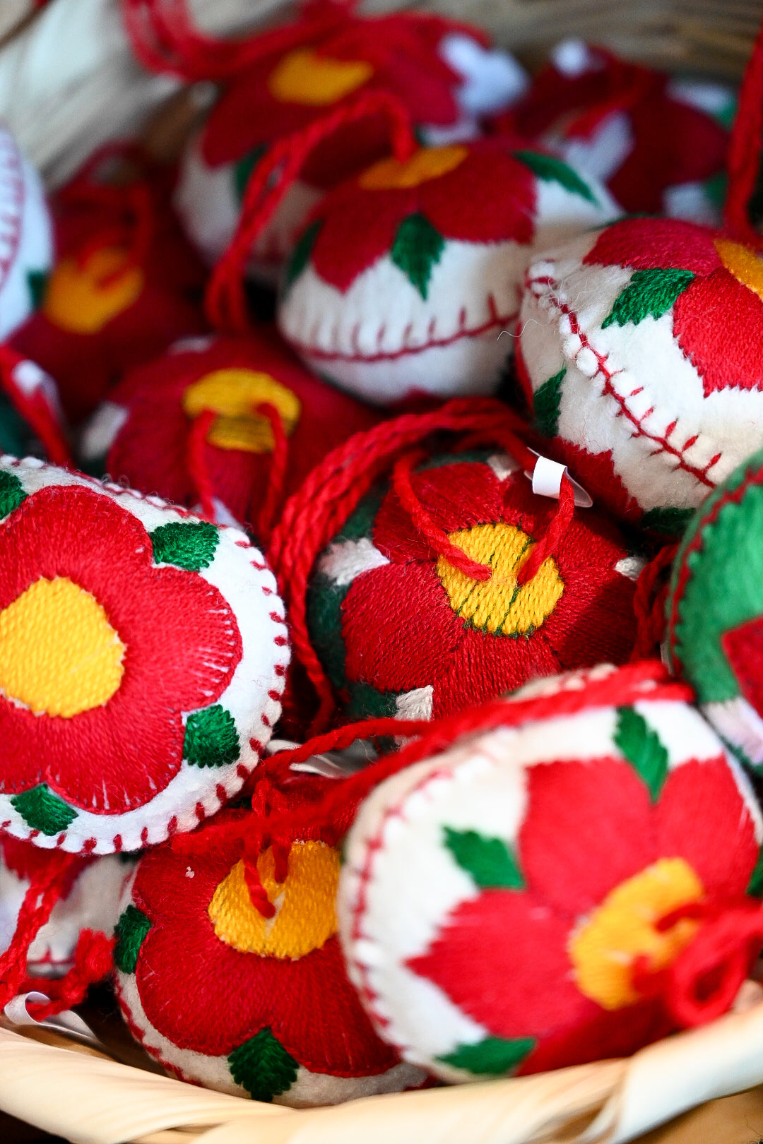 Embroidered Poinsettia Ornament