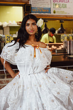 Triple Lace Professional Dress - White Silk