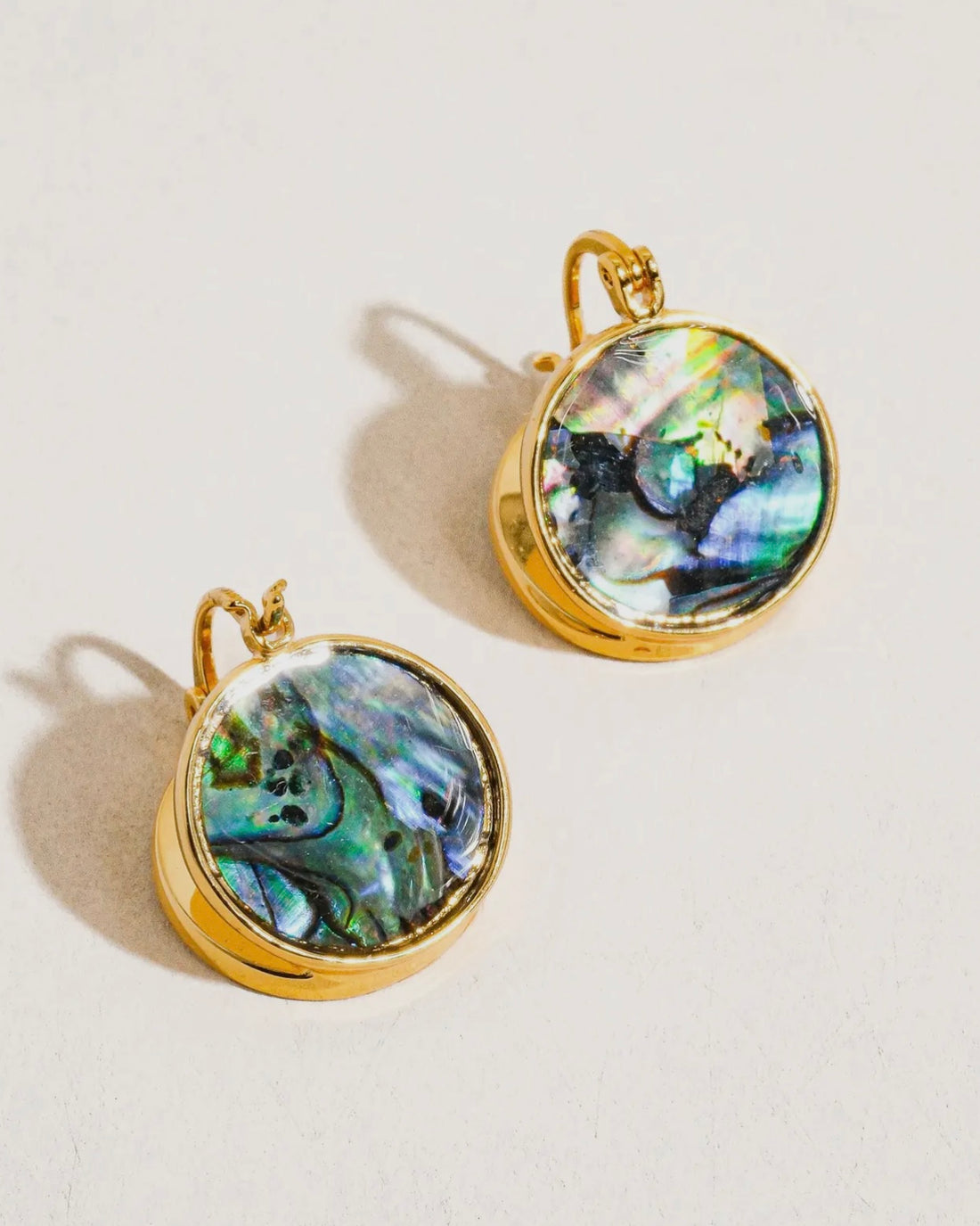 Sava 18K Gold Abalone Shell Earrings