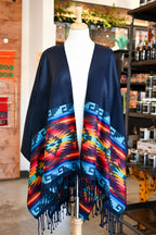 Sierra Dawn Ruana - Deep Navy Blue
