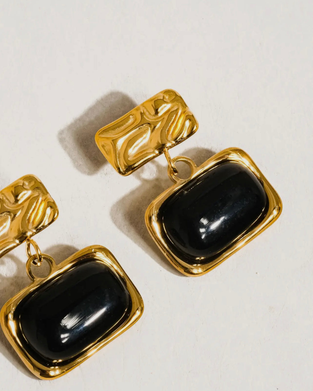 18K Rectangle Dangle Earring