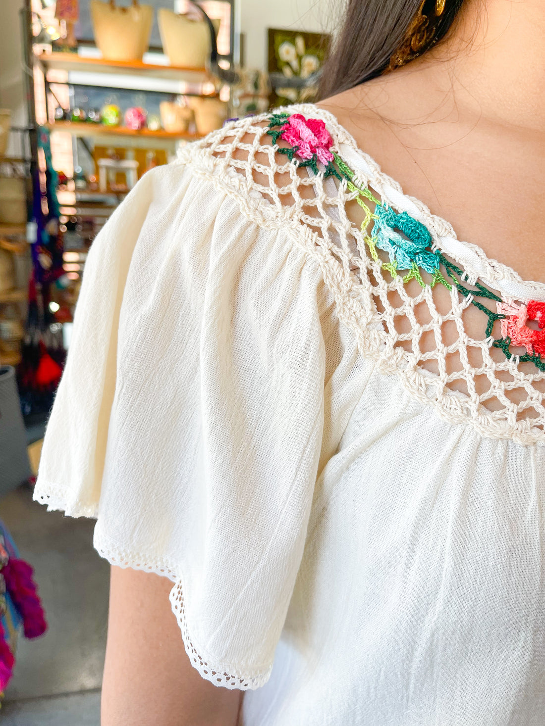 Floral Crochet Manta Dress