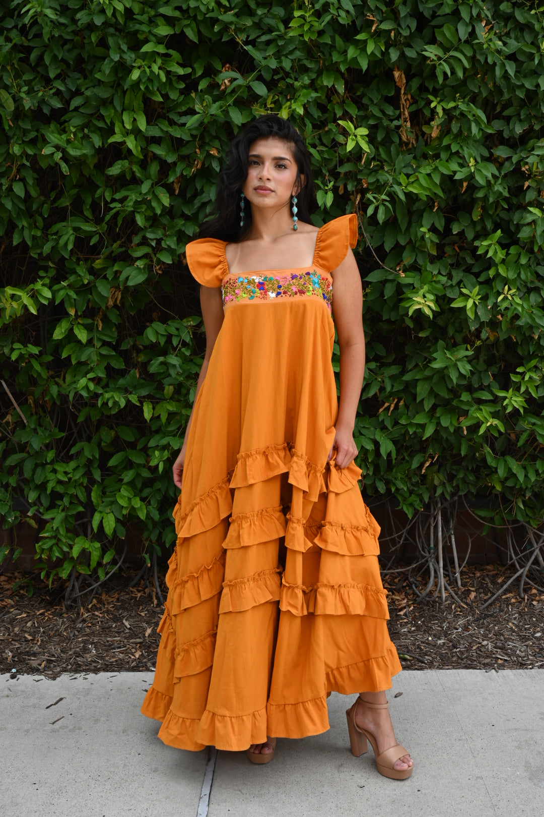 Tolima Ruffle Maxi Dress TRA