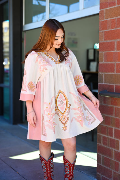 Blushing Rose Oversized Boho Dress