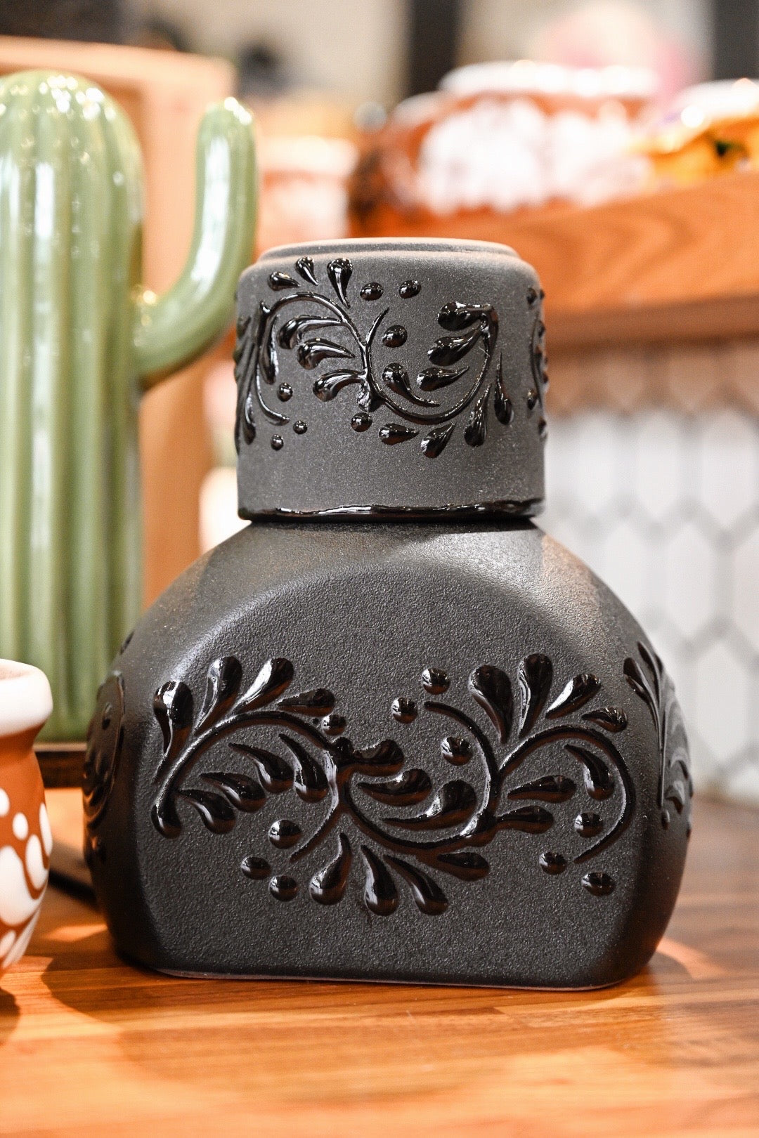 Black Talavera Carafe