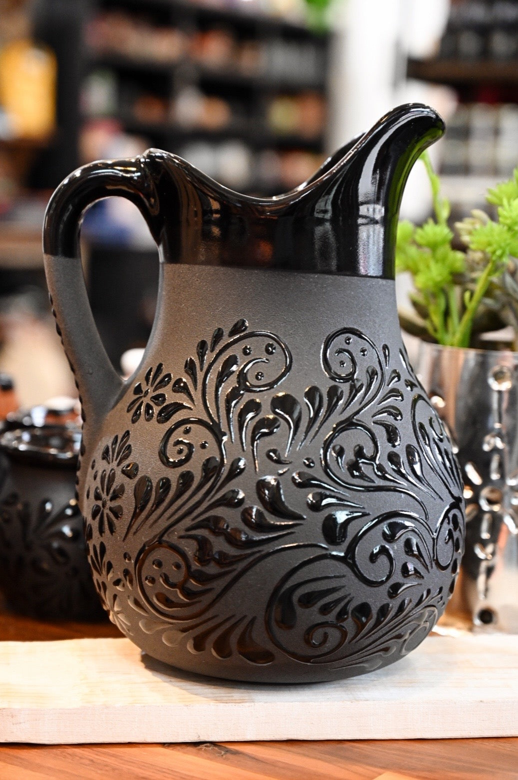 Black Talavera Pitcher