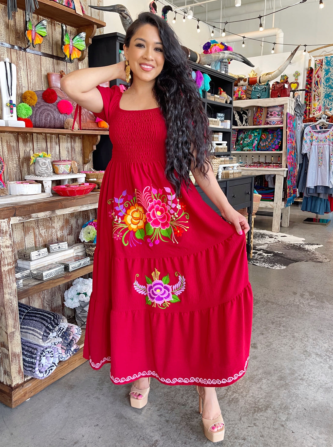 Blooming Spring Dress - Red