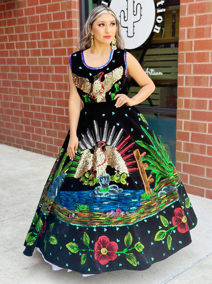 Río Mexicano Velvet Dress