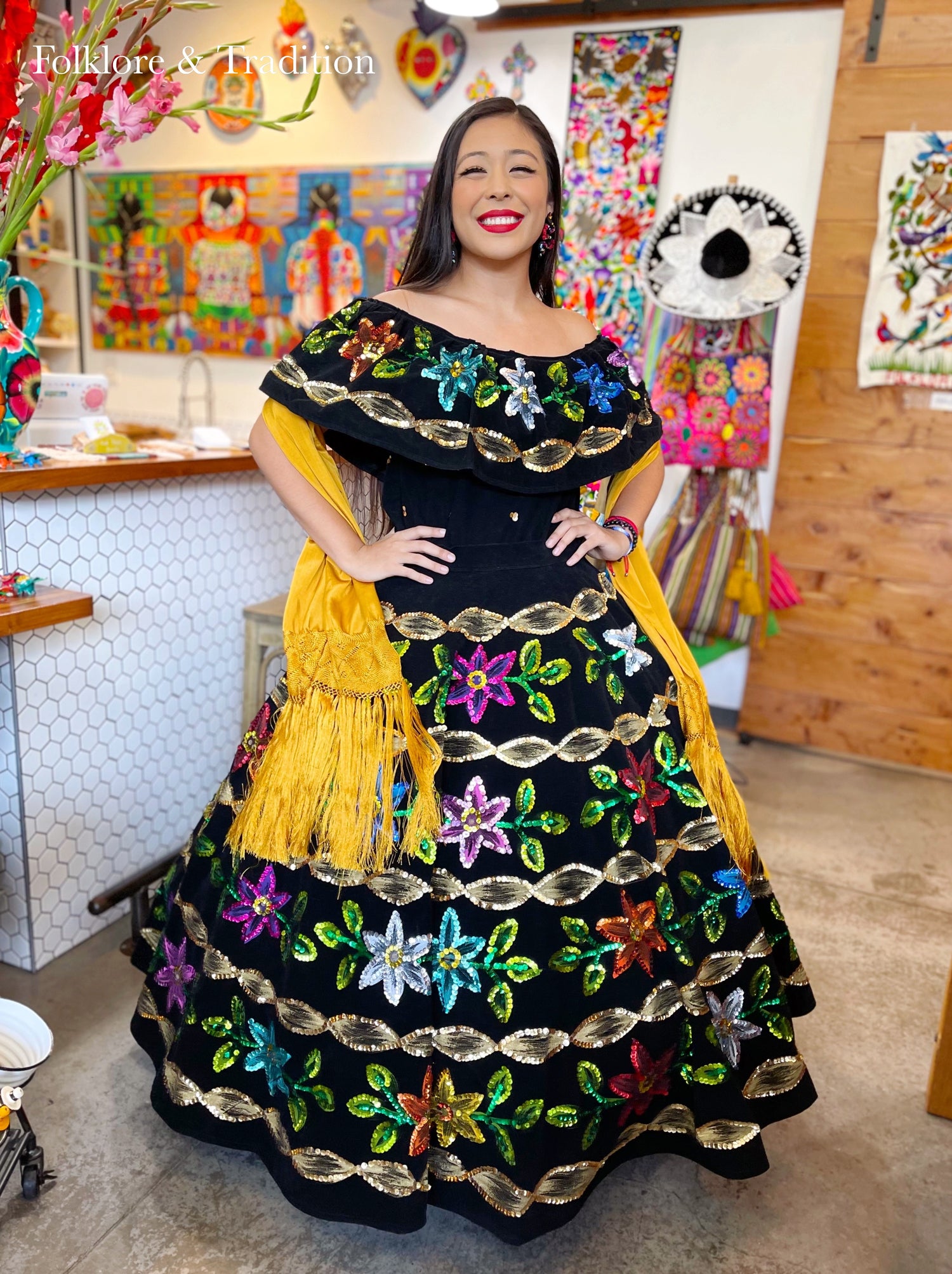 Paloma en Colores Velvet Dress