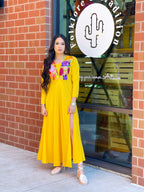 Valencia Slit Dress - Yellow