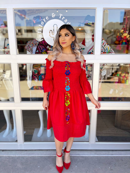 Lilies Dress - Red