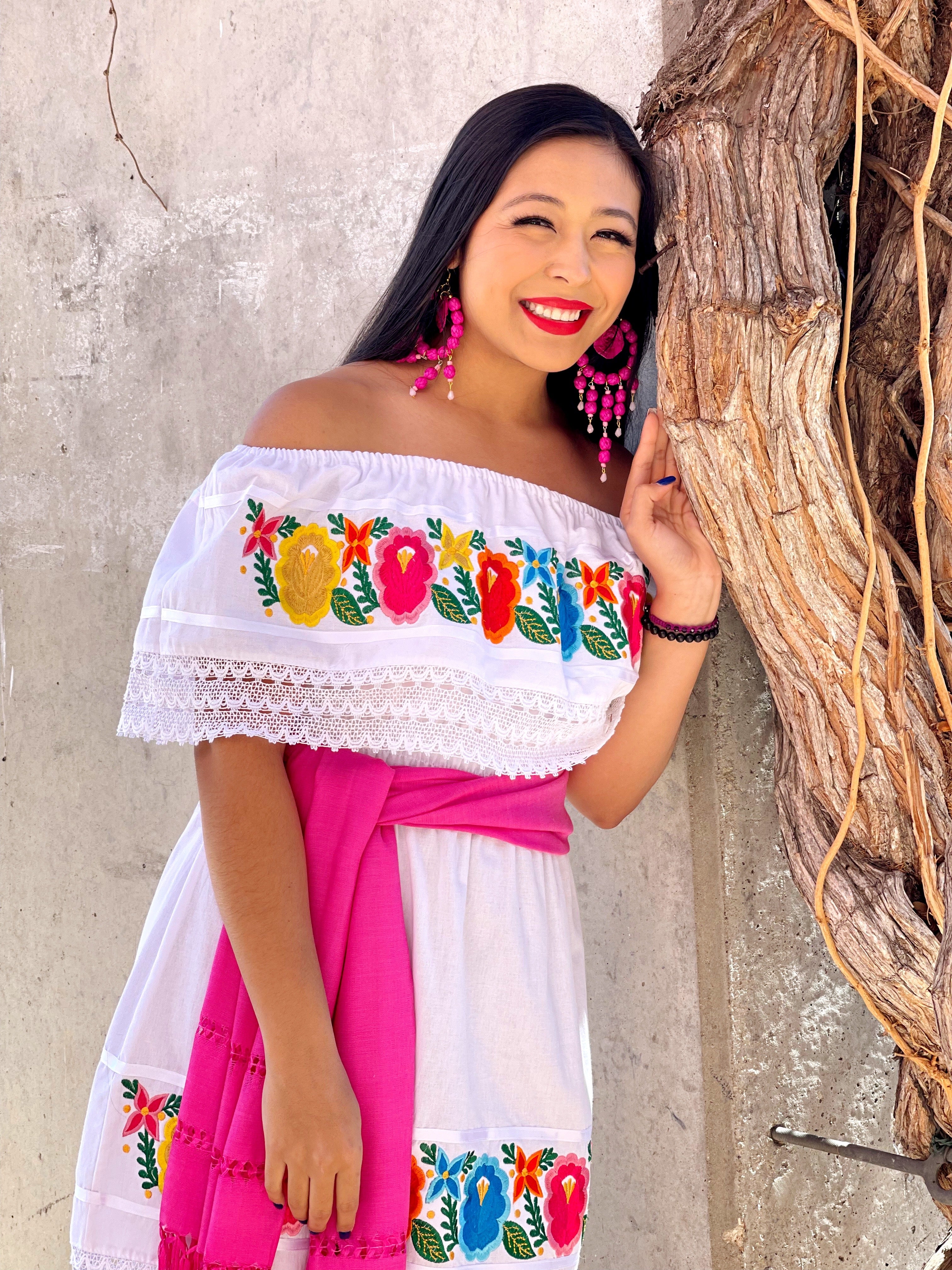 White 2024 campesino dress