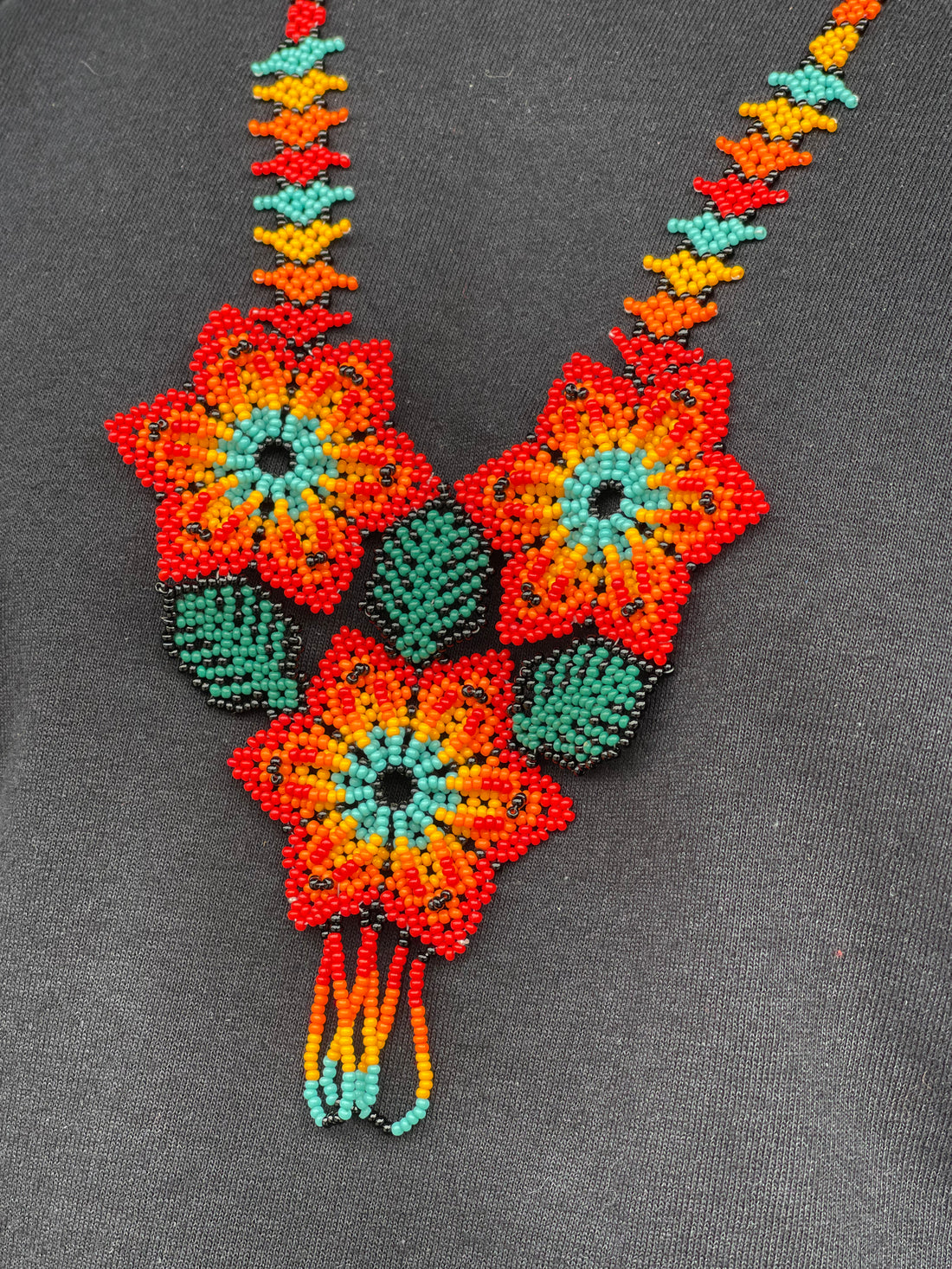 Floral Chaquira Necklace